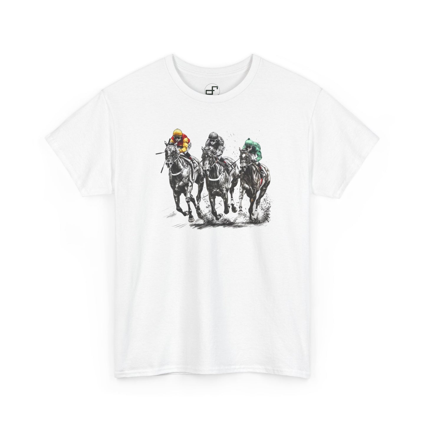 Gallop to Glory: Vintage Horse Race Sketch T-Shirt