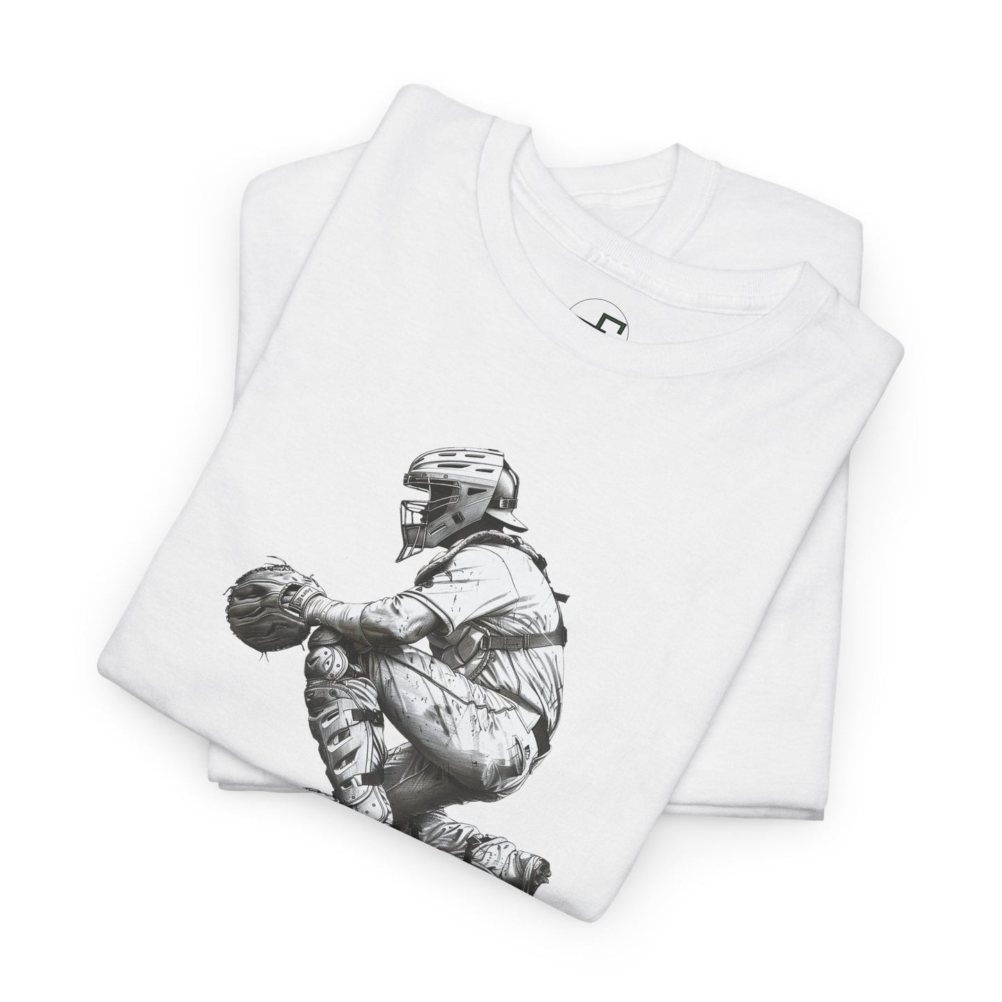 Hand-Drawn Catcher Baseball Art Design