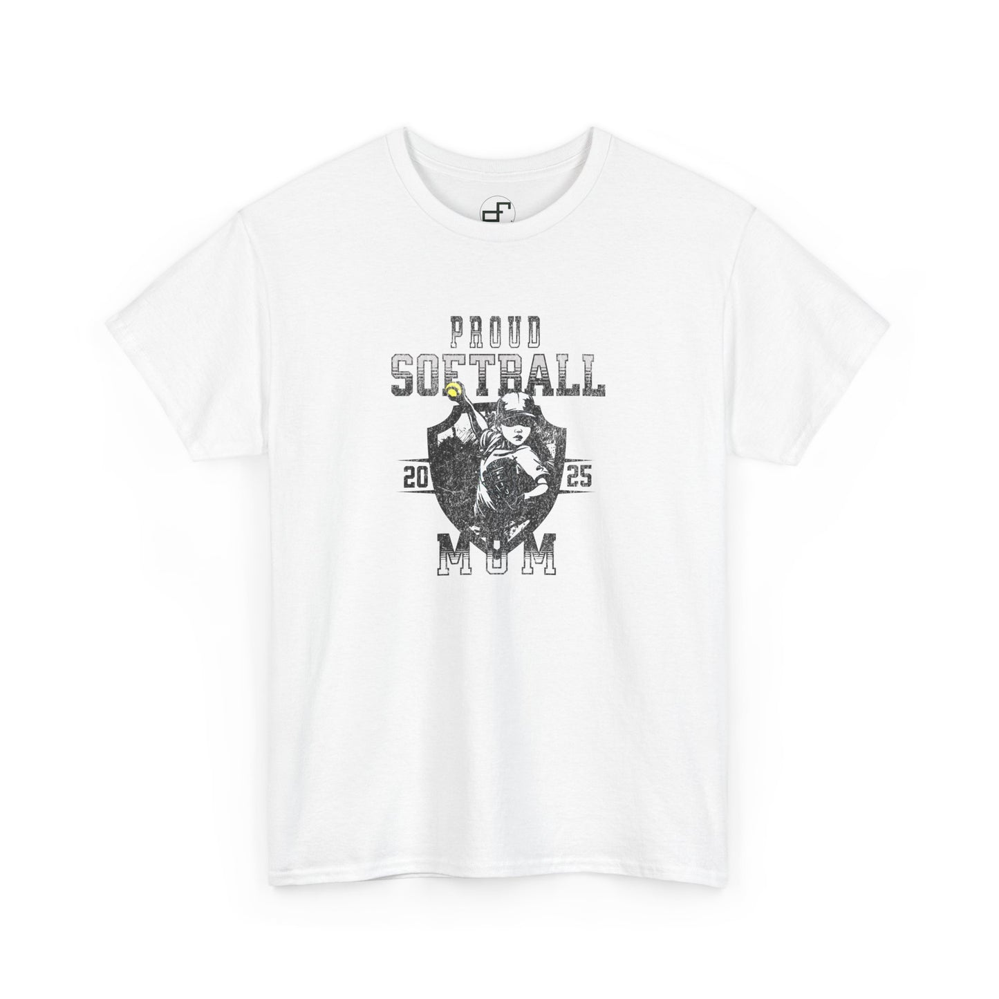 Proud Softball Mom Unisex Tee with Shield Design
