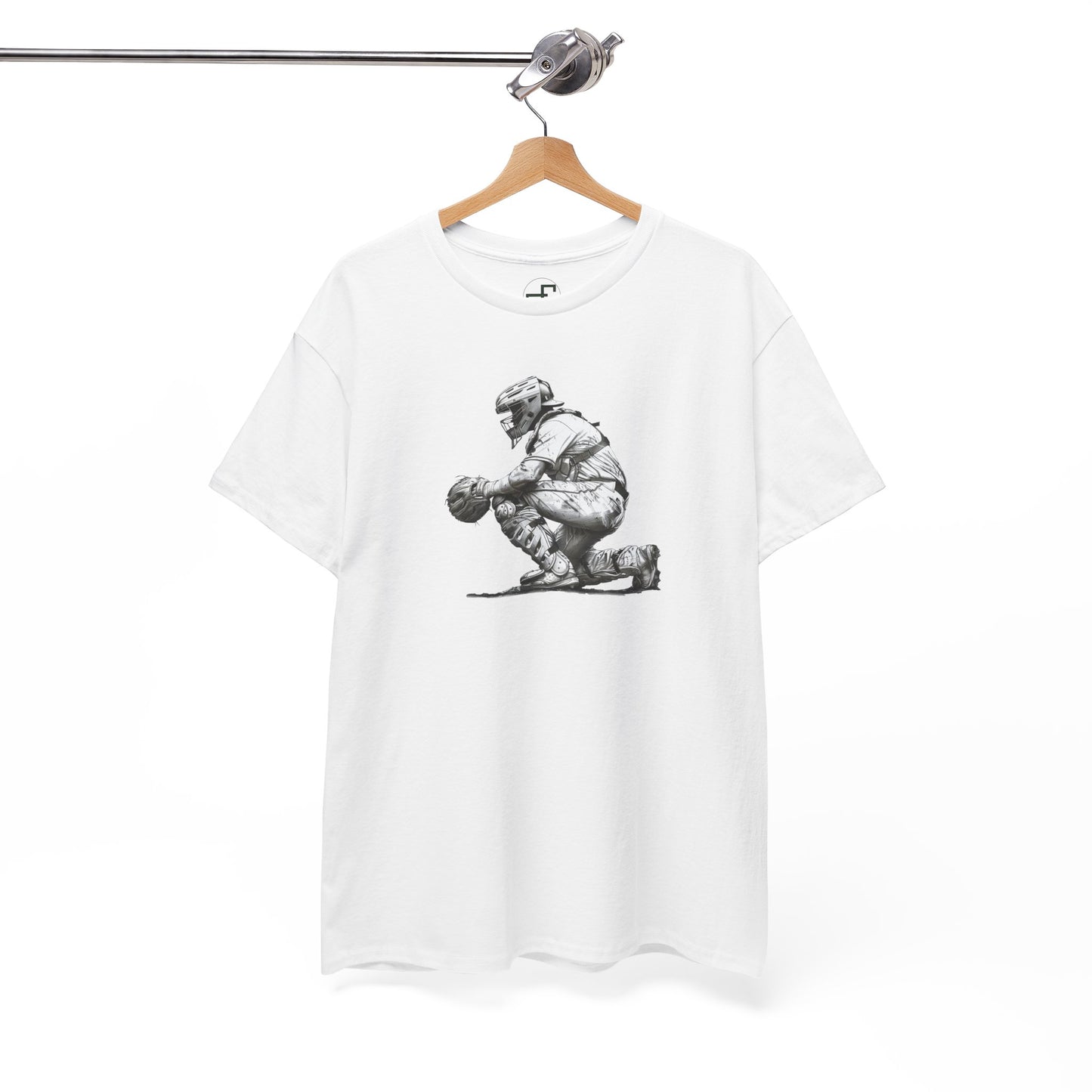 Hand-Drawn Catcher Baseball Art Design
