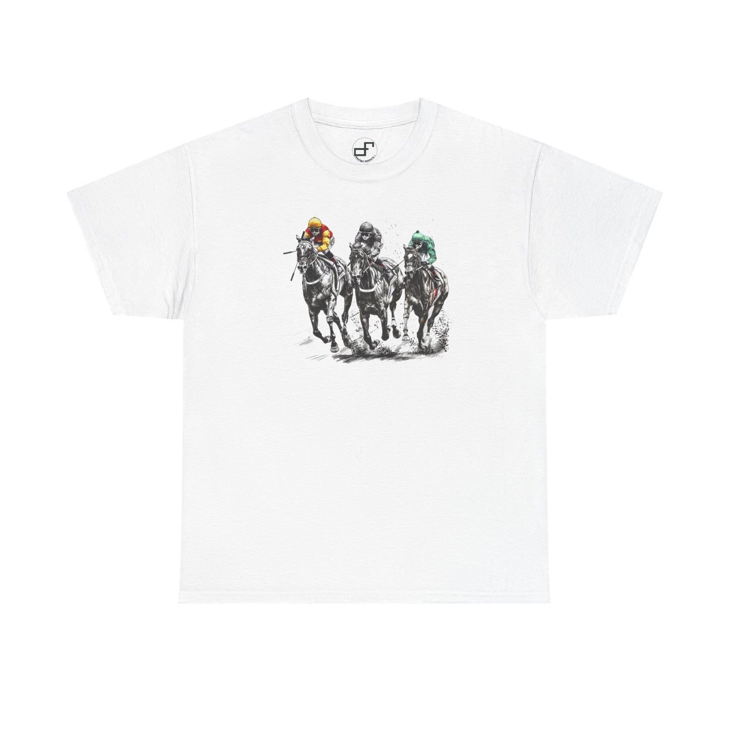 Gallop to Glory: Vintage Horse Race Sketch T-Shirt