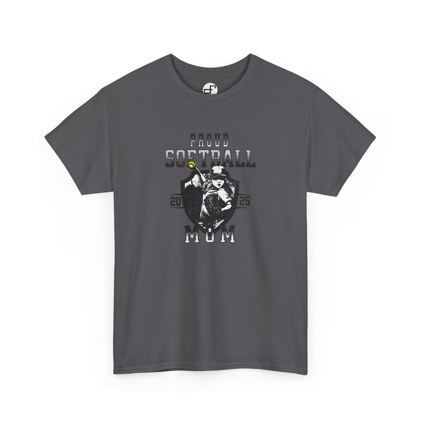 Proud Softball Mom Unisex Tee with Shield Design