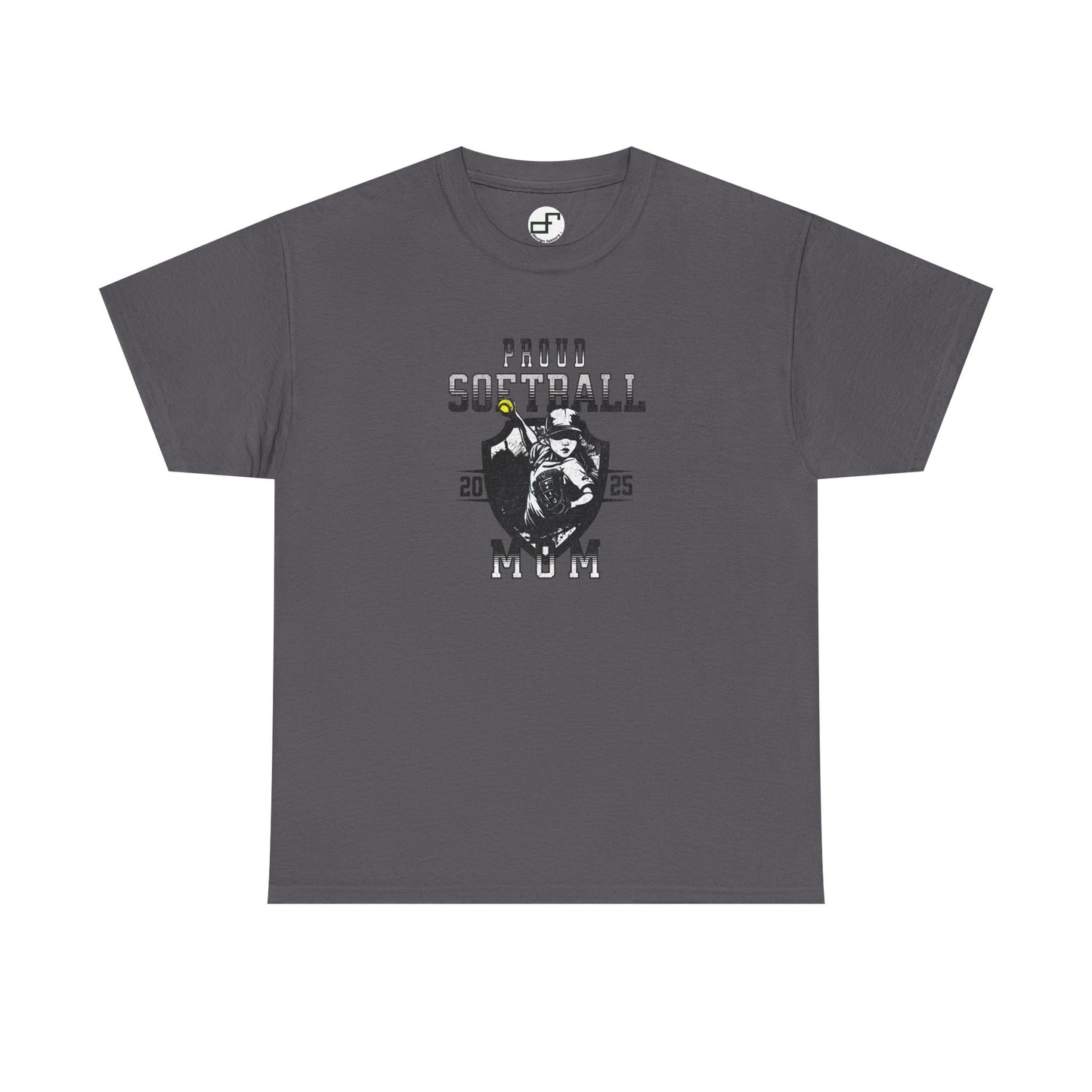 Proud Softball Mom Unisex Tee with Shield Design