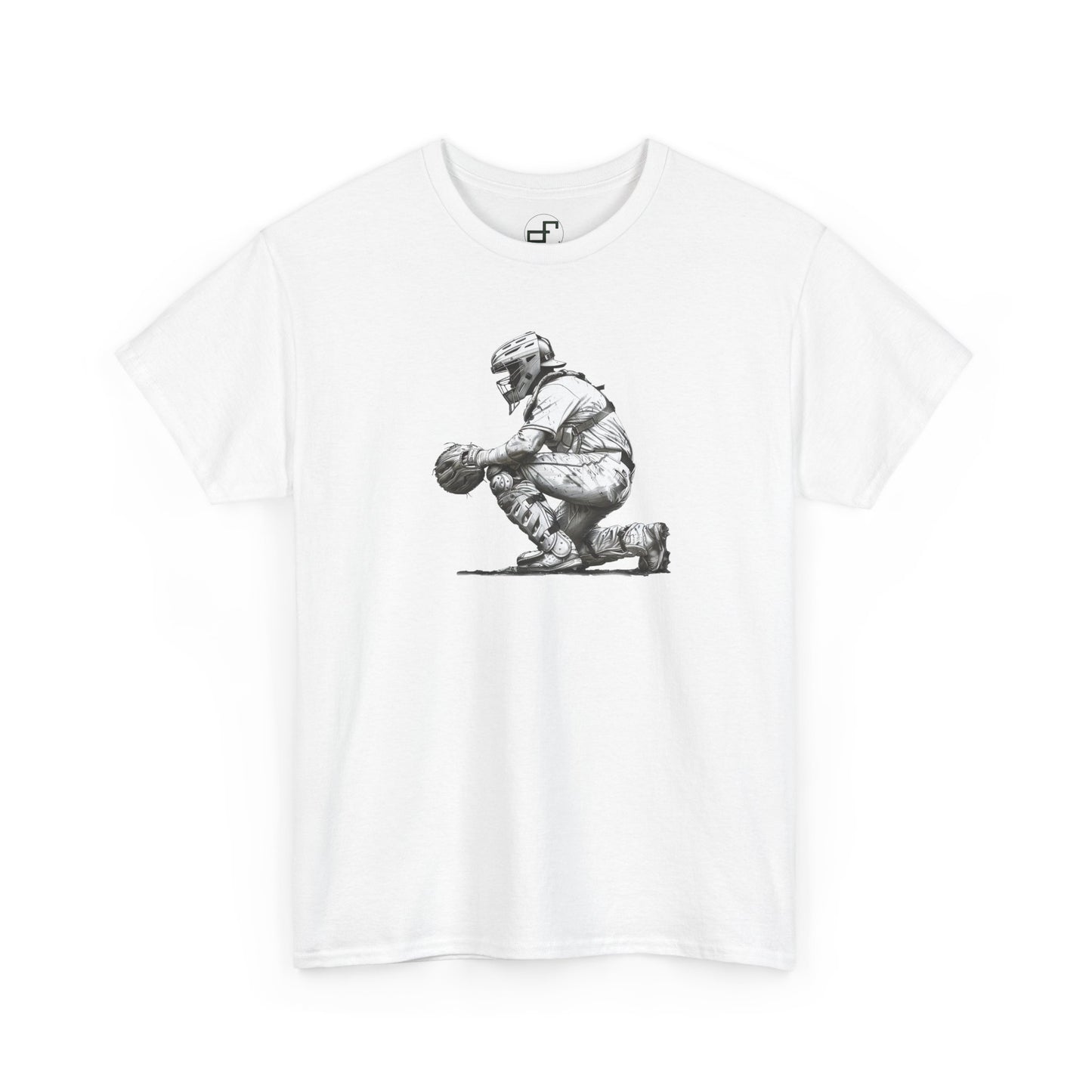 Hand-Drawn Catcher Baseball Art Design