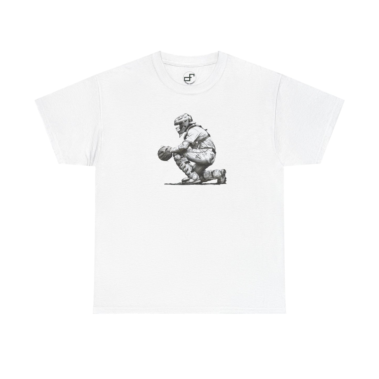 Hand-Drawn Catcher Baseball Art Design