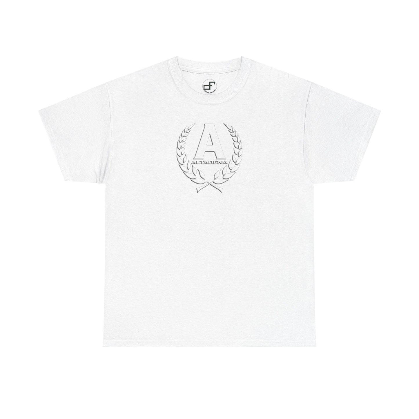 Altadena “A” Wreath Emblem Tee – Classic White Design