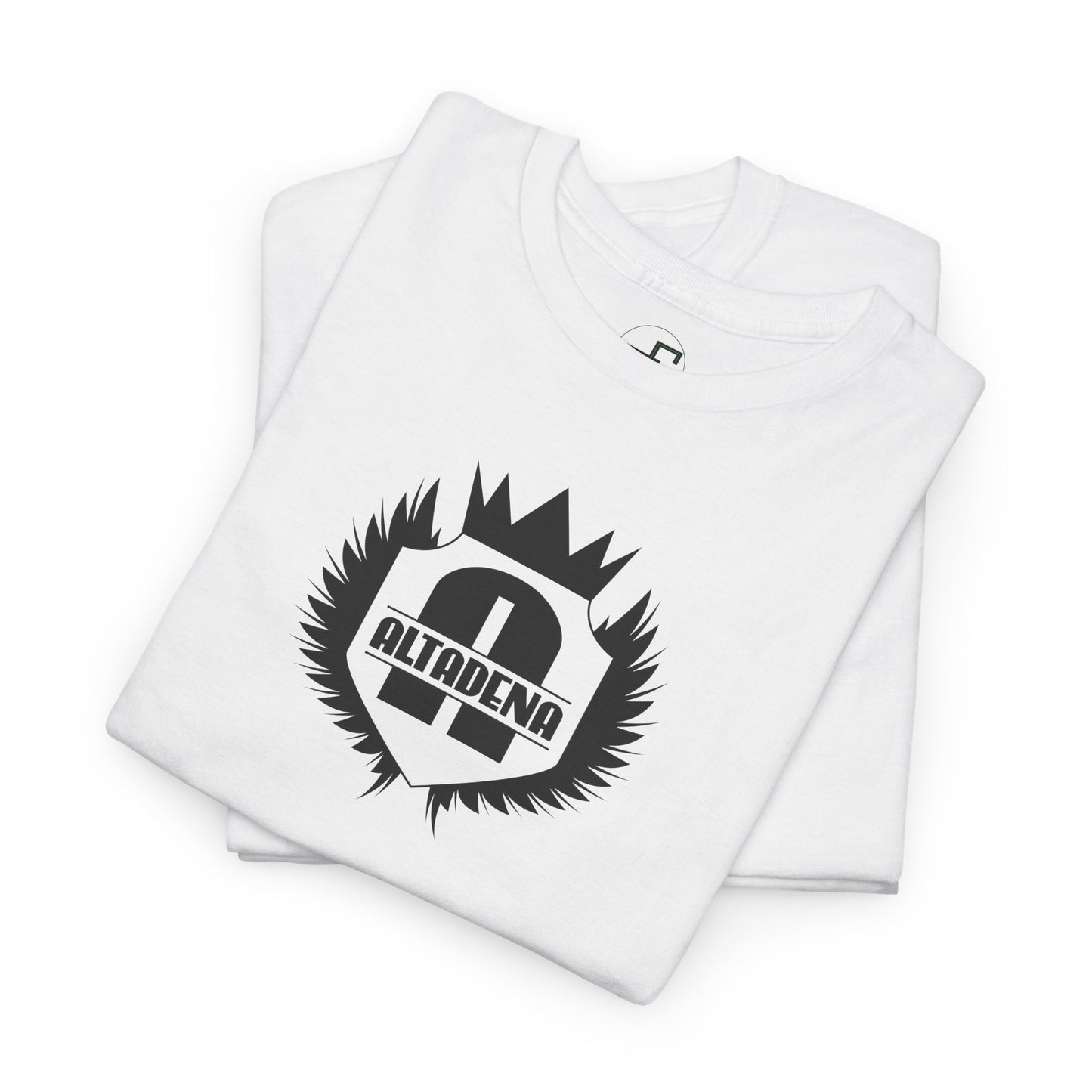 Altadena "A" Crest Tee – Wings & Crown Monogram in Black on White