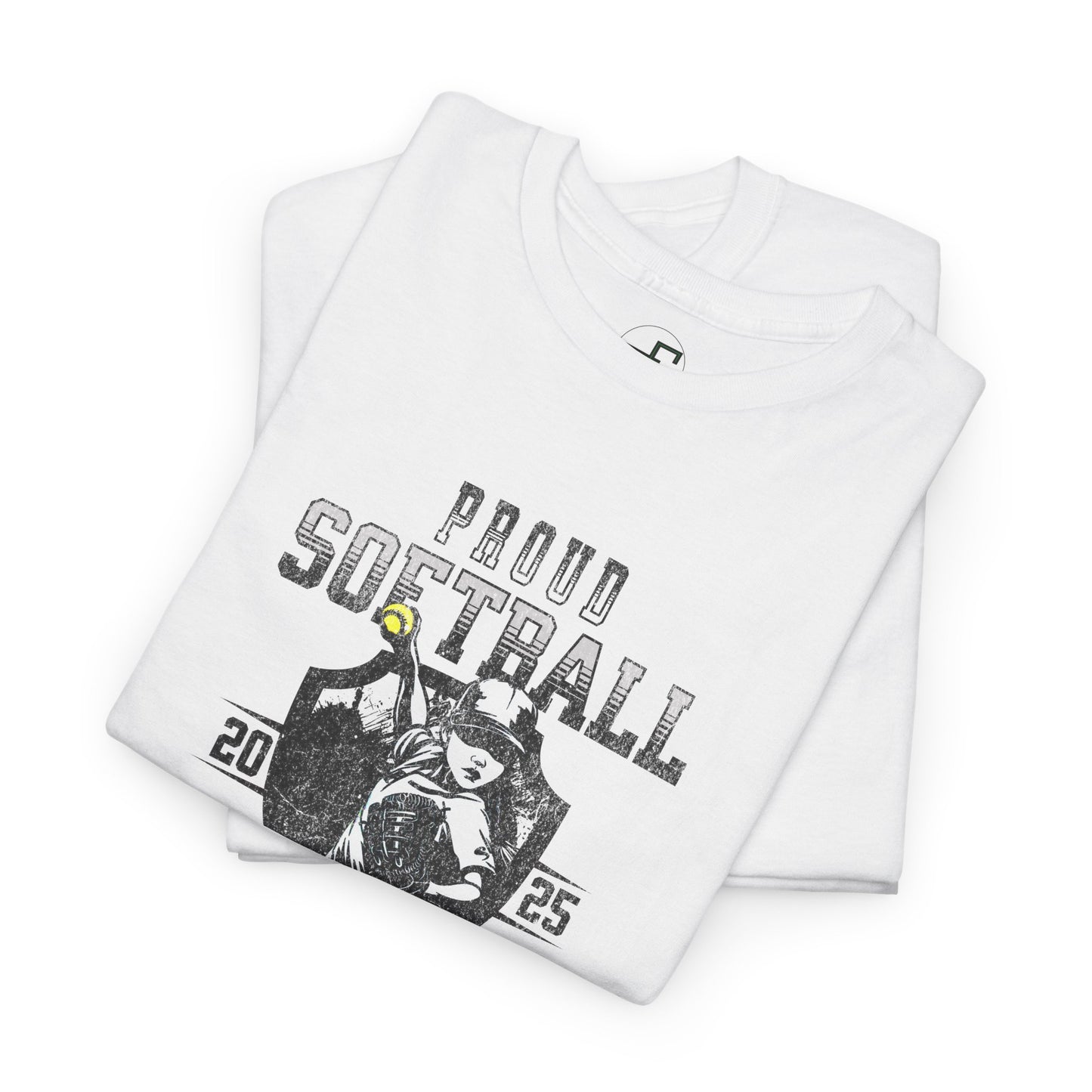 Proud Softball Mom Unisex Tee with Shield Design