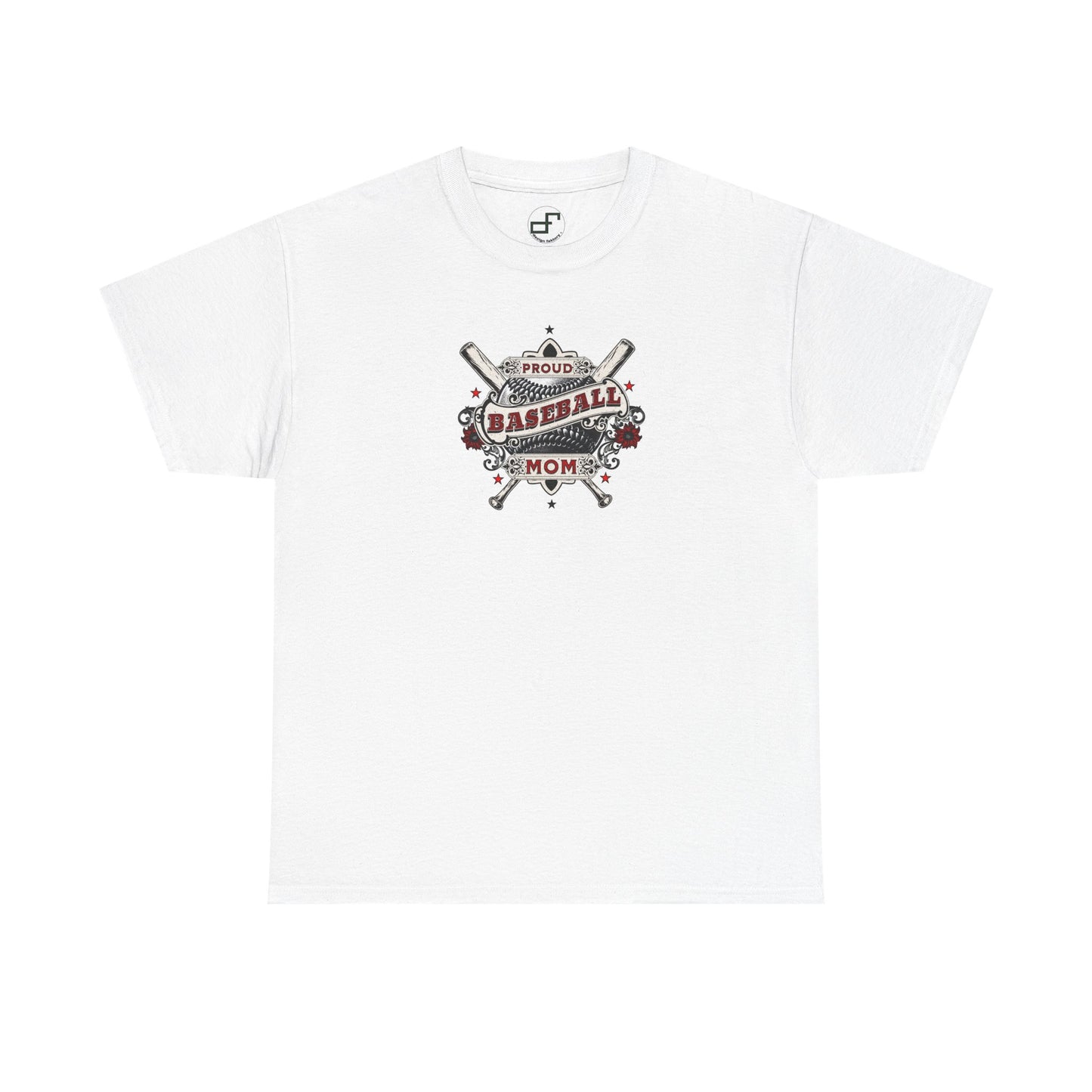 Proud Baseball Mom T-Shirt – Classic Bat & Banner Design