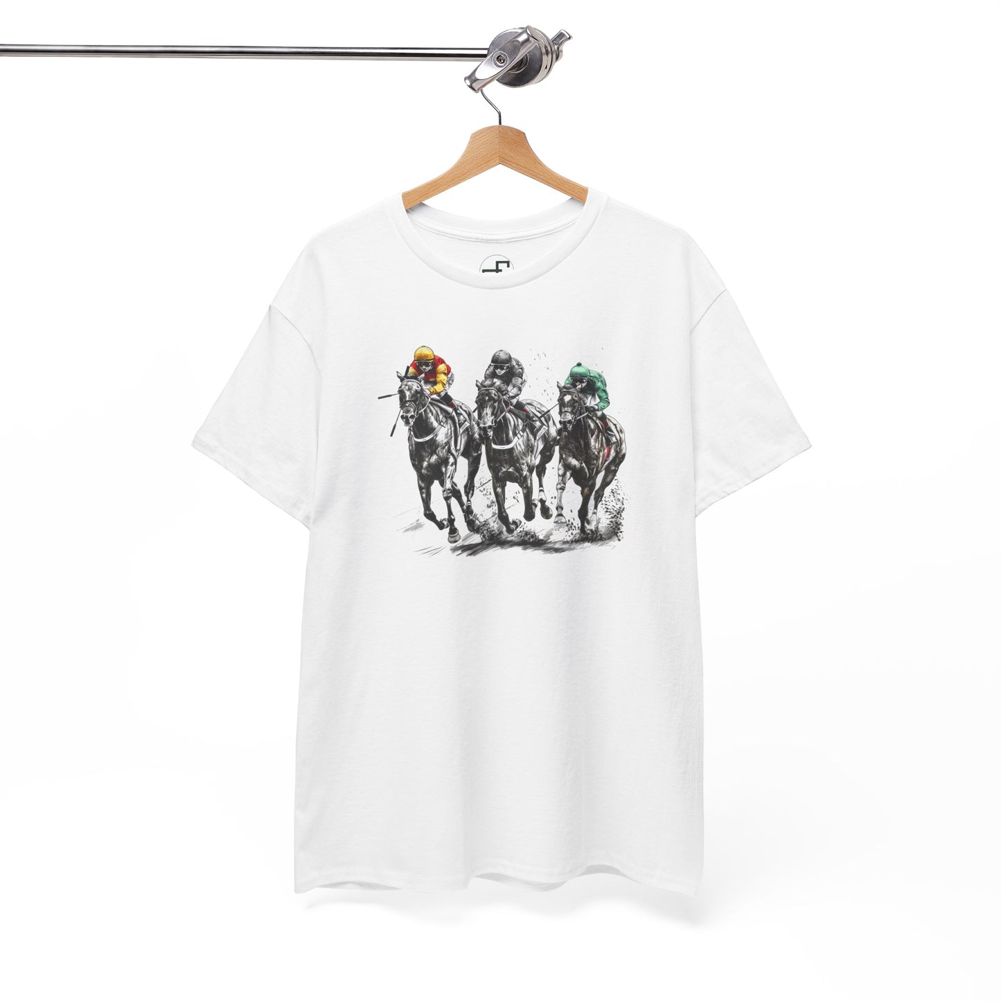 Gallop to Glory: Vintage Horse Race Sketch T-Shirt