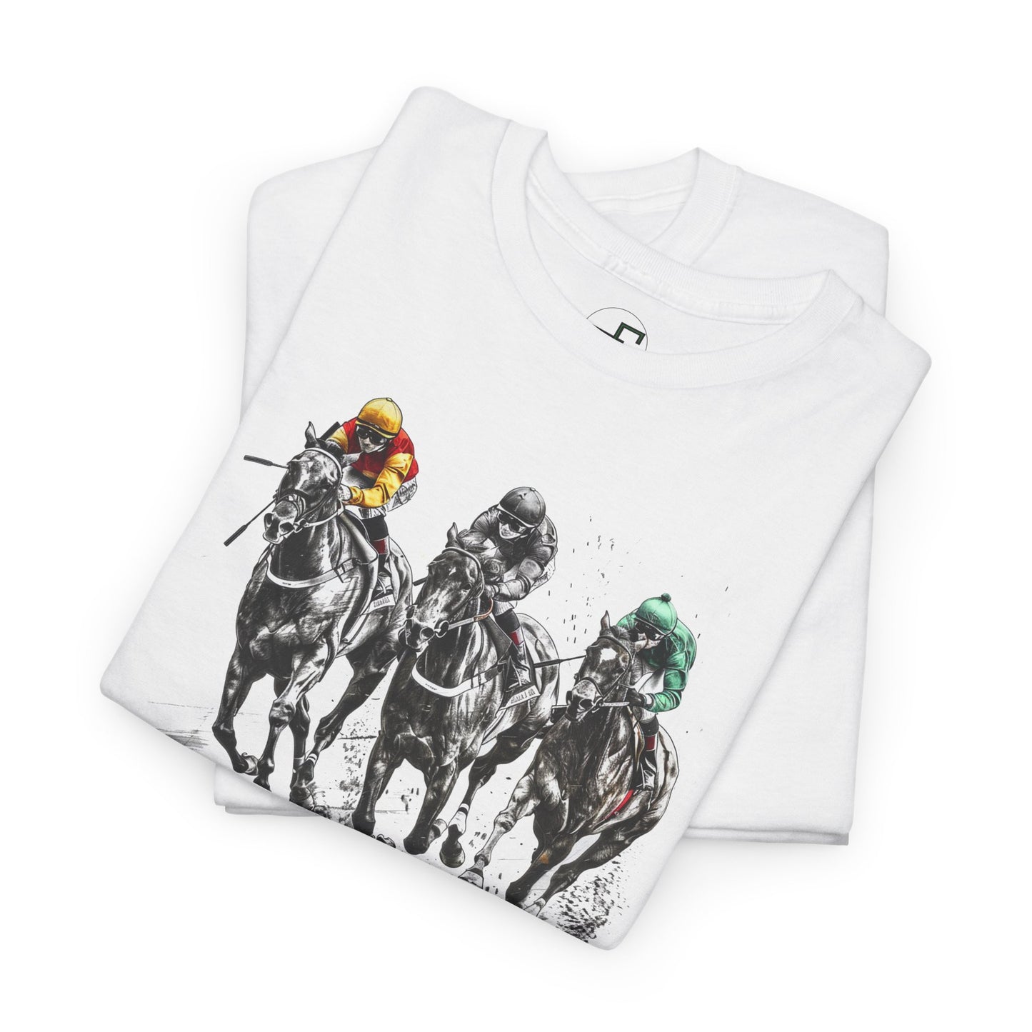 Gallop to Glory: Vintage Horse Race Sketch T-Shirt